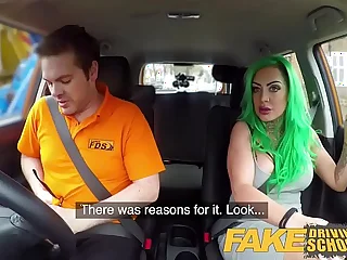 Fake Driving School Busty learner is wringing wet and horny of instructors cock